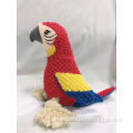 Corduroy parrot cotton rope plush squeaky dog toy